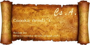 Csonka Arnót névjegykártya