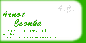 arnot csonka business card